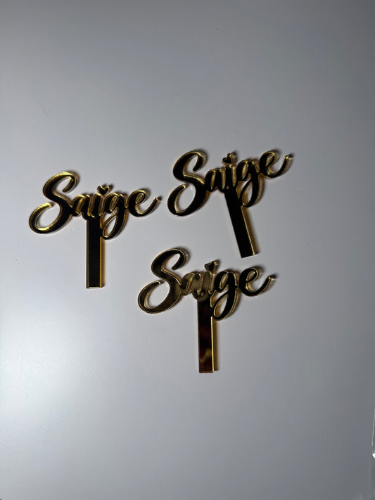 Custom Acrylic Cupcake Toppers | Personalized Name & Initial Toppers
