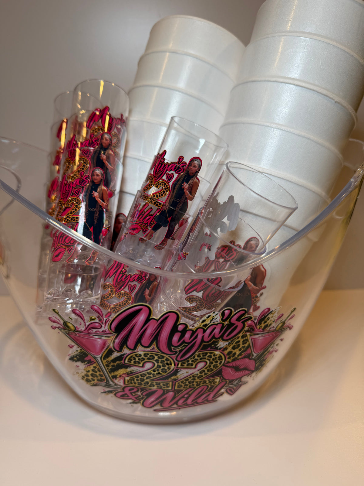 Custom Birthday Party Bundle – Cups, Shot Glasses & Bucket