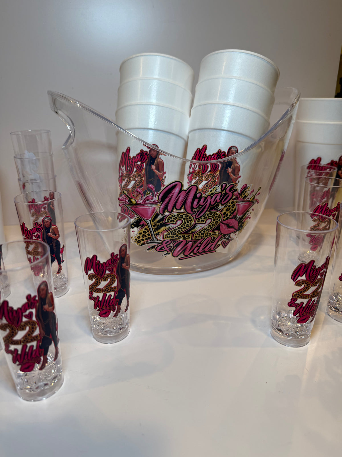 Custom Birthday Party Bundle – Cups, Shot Glasses & Bucket