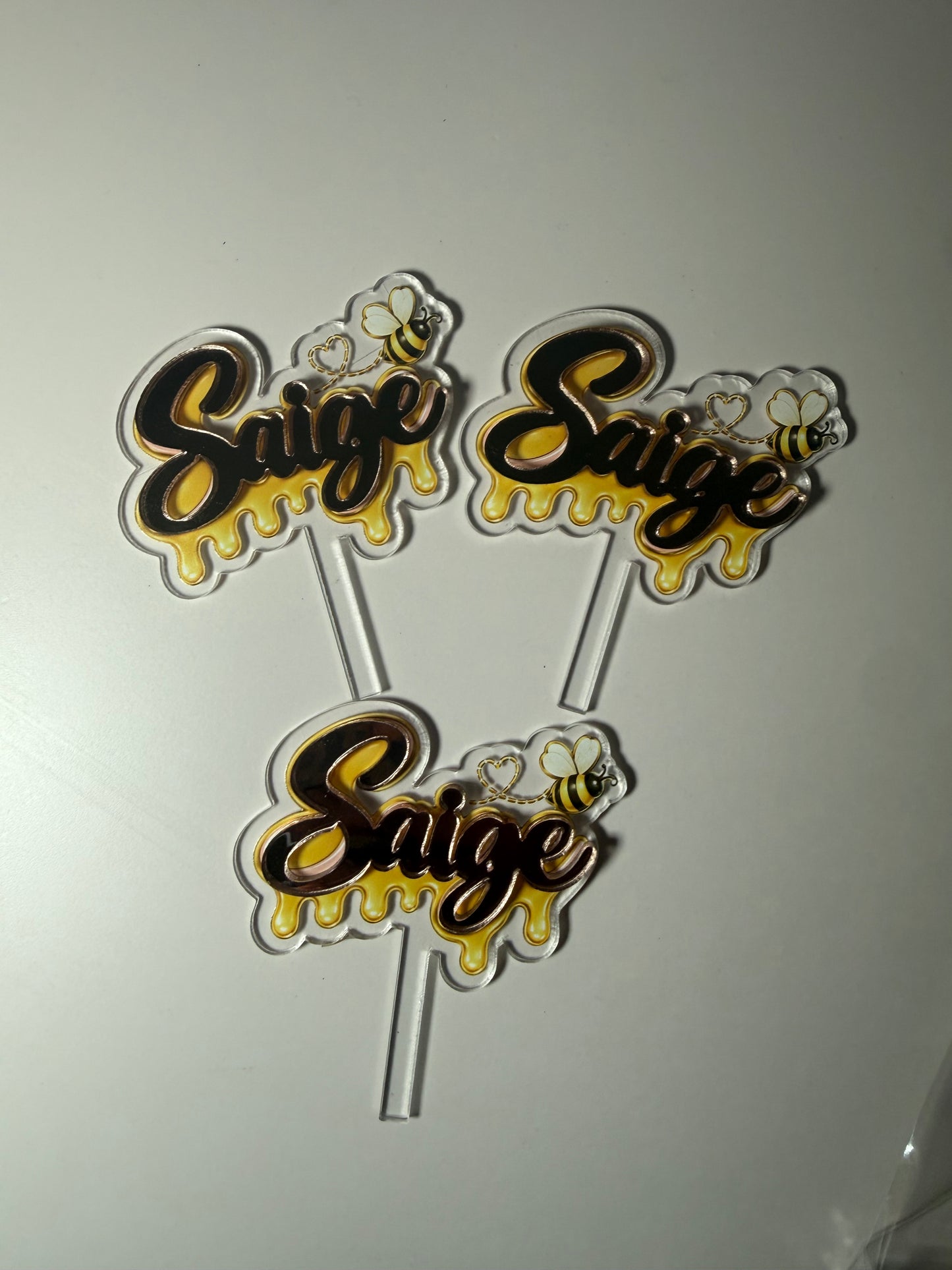 Custom Acrylic Cupcake Toppers | Personalized Name & Initial Toppers