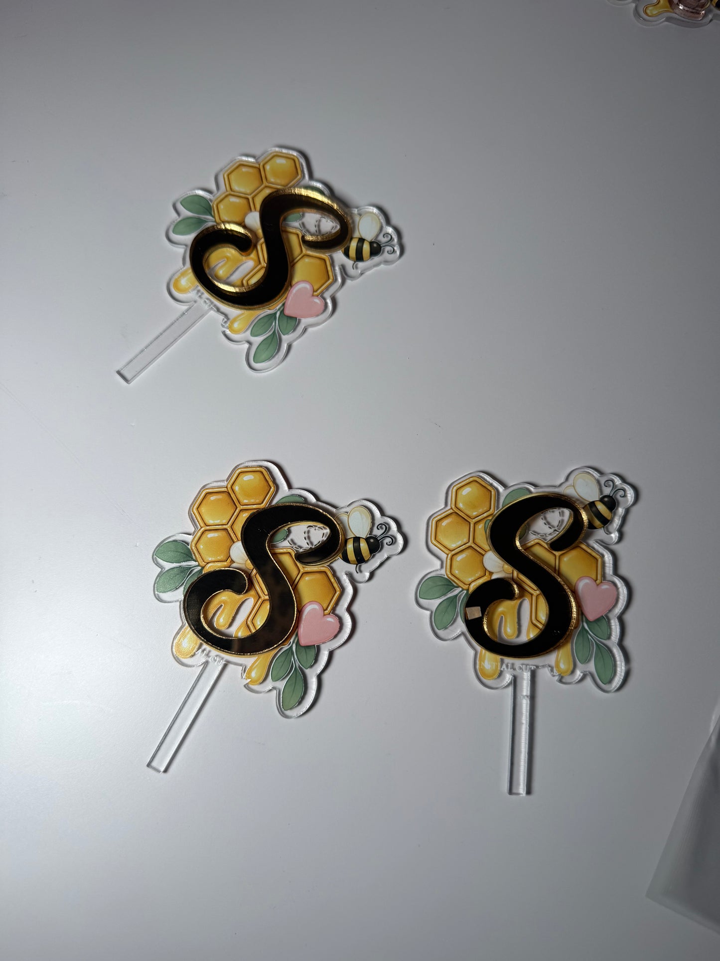 Custom Acrylic Cupcake Toppers | Personalized Name & Initial Toppers