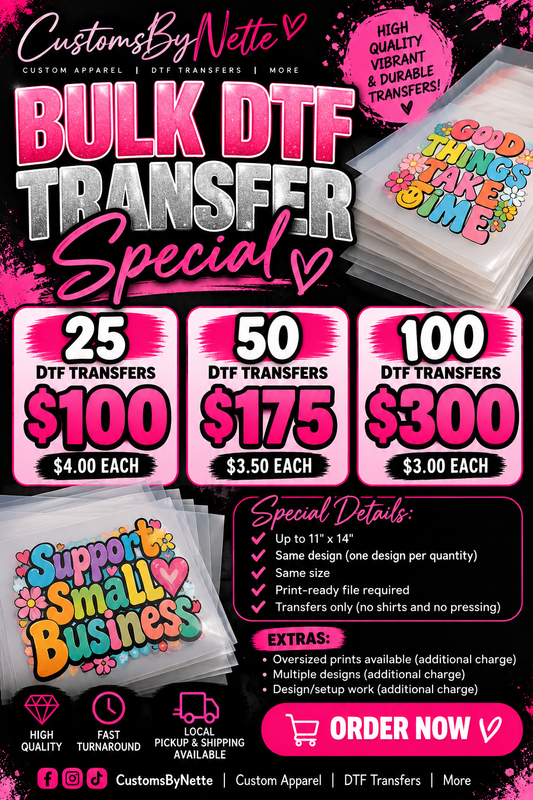 Bulk DTF Transfer Special
