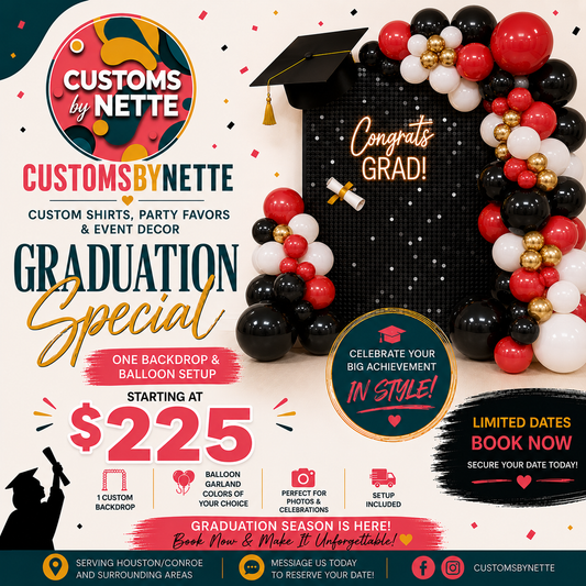 Graduation Backdrop & Balloon Setup Deposit
