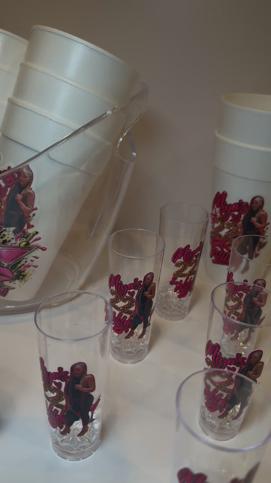 Custom Birthday Party Bundle – Cups, Shot Glasses & Bucket